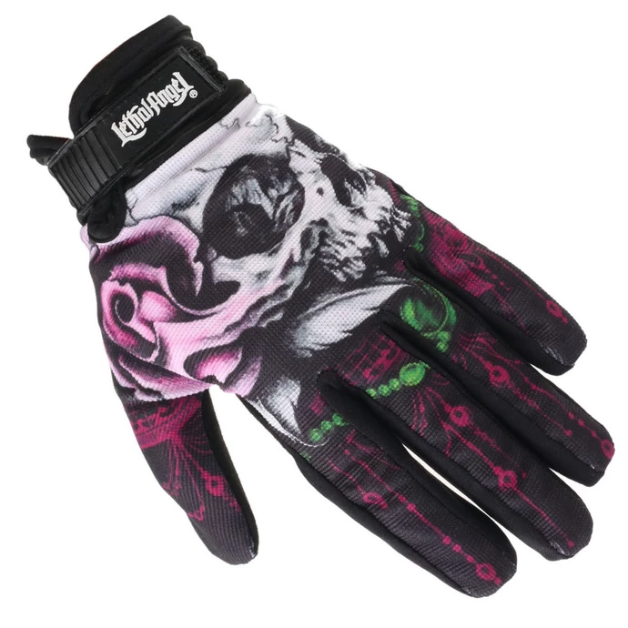 Gloves LETHAL THREAT - FLORAL SKULL