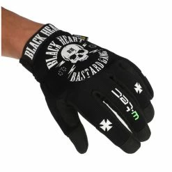 Gloves BLACK HEART - BASTARD SKULL - BLACK