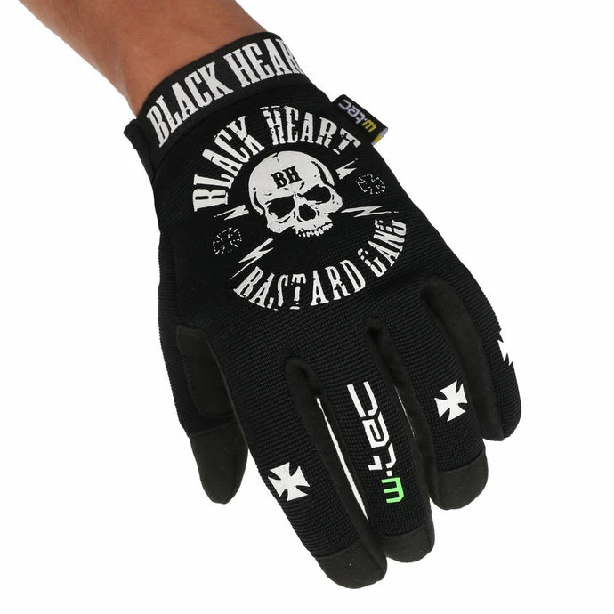 Gloves BLACK HEART - BASTARD SKULL - BLACK - Image 2