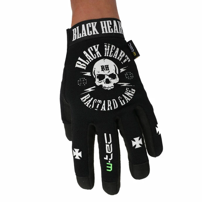 Gloves BLACK HEART - BASTARD SKULL - BLACK - Image 3