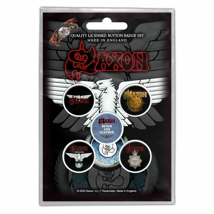 Badges SAXON - WHEELS OF STEEL - RAZAMATAZ